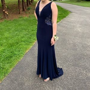 Elegant Navy Blue Fitted Prom/Formal Gown